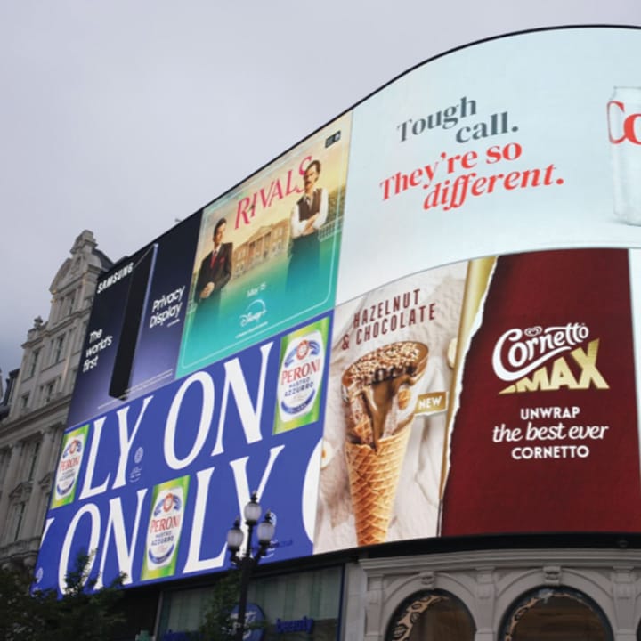 DOOH ads outside in the UK.