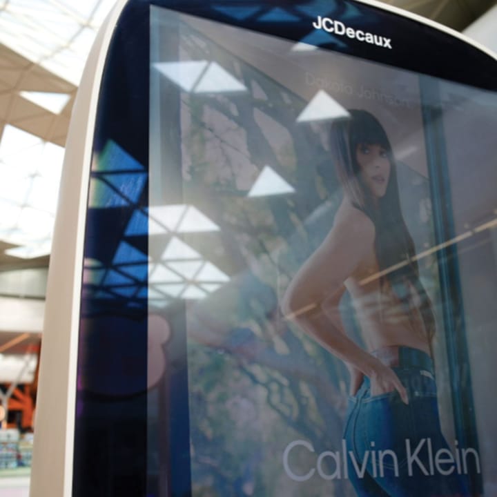 Digital ad in a shopping mall.