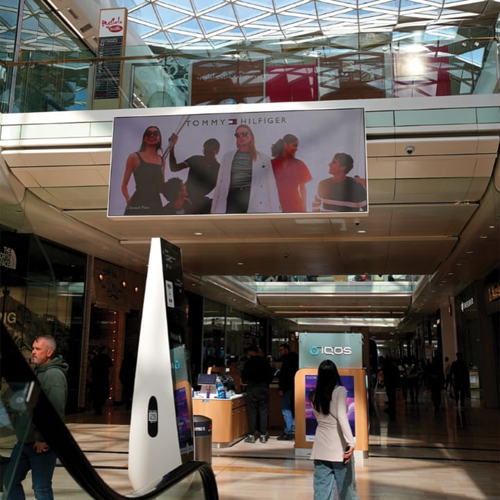 Digital ad in a shopping mall.