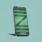 A Soccer field with a Z pattern mowed into the grass on a phone