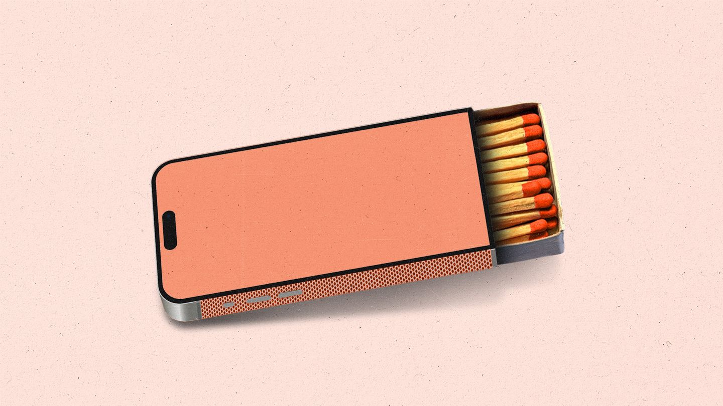 A phone opening up into a box of matches