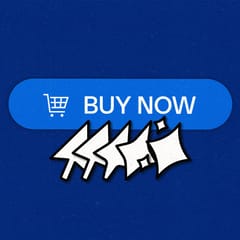 A "Buy now" button with a shopping cart symbol with a cursor transforming to AI sparkles underneath it.
