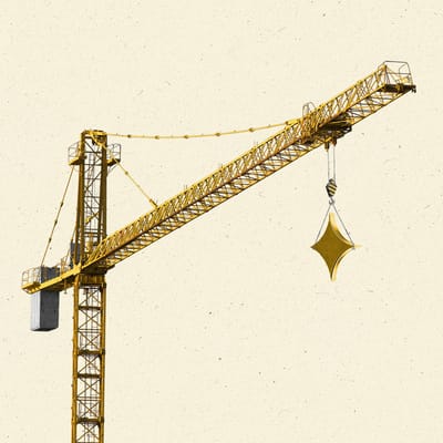 Construction crane lifting AI symbol