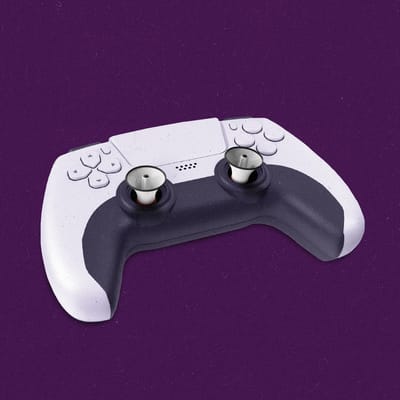 Video game console controller with megaphones as the joysticks.