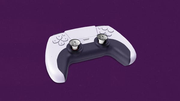 Video game console controller with megaphones as the joysticks.