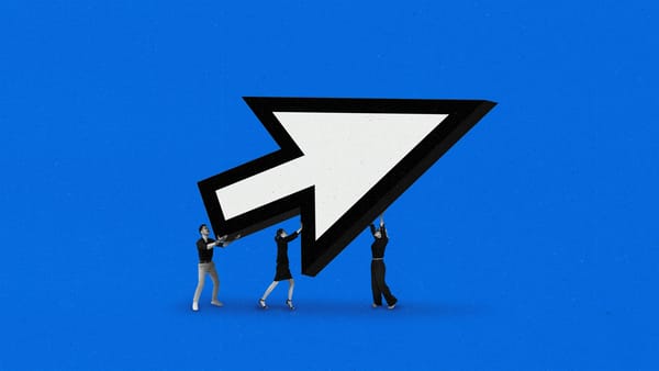 People holding up an arrow
