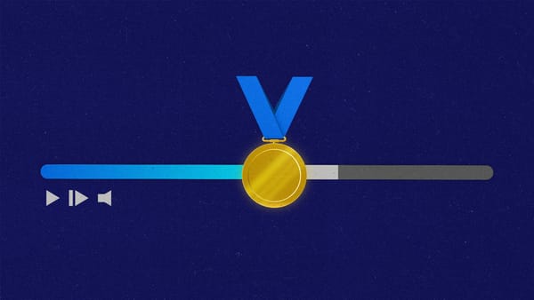 A video progress bar with the gold medal.