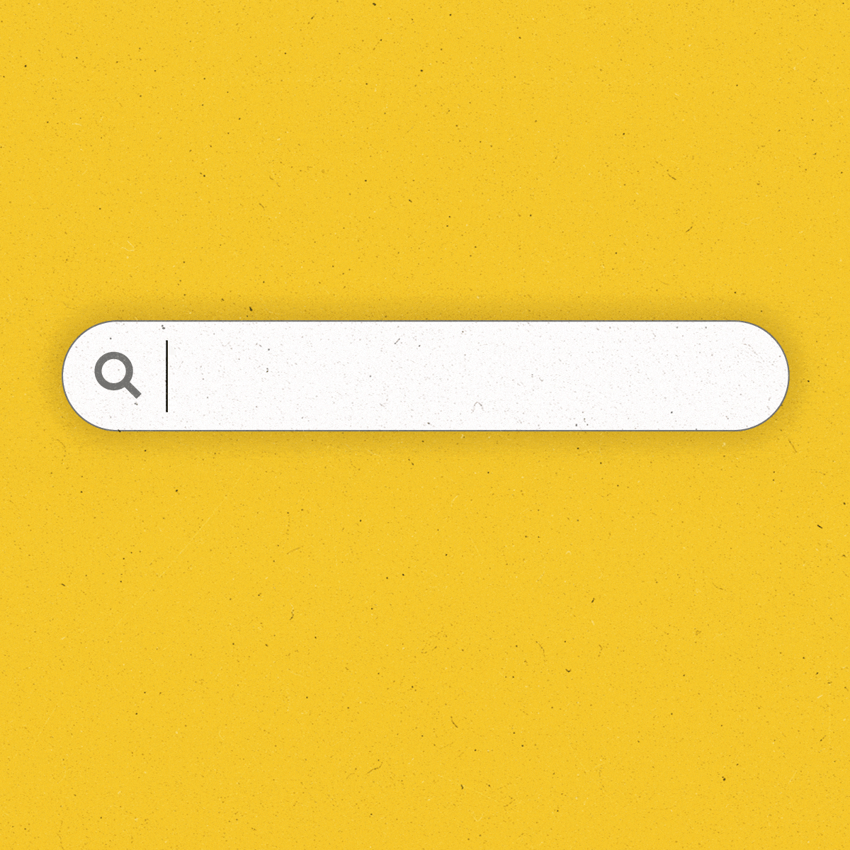 A search bar with a blinking line as a cursor on the bottom transforms into AI sparkles
